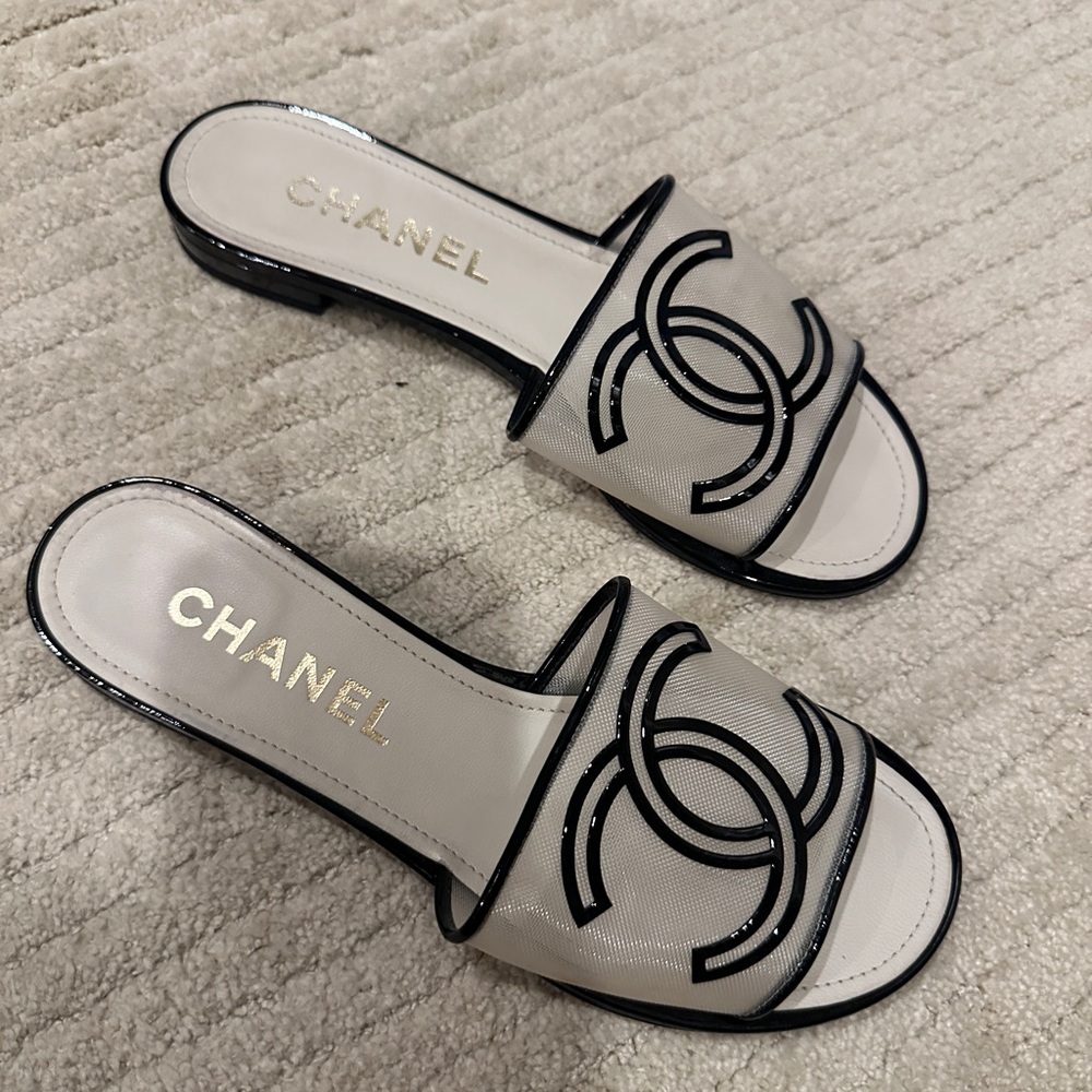 Chanel Mesh Slides